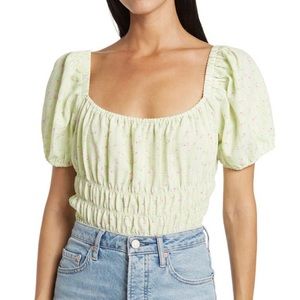 Elodie Square Neck Smocked Top